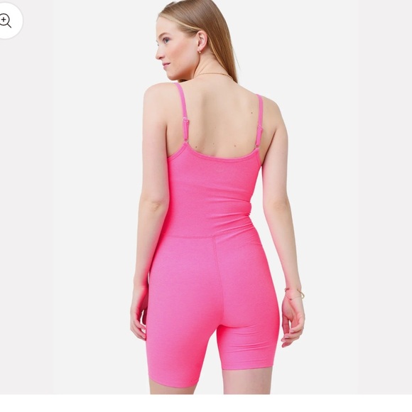 Beyond Yoga SPACEDYE GET IN GEAR BIKER Hot Pink JUMPSUIT Size XL - Picture 2 of 6